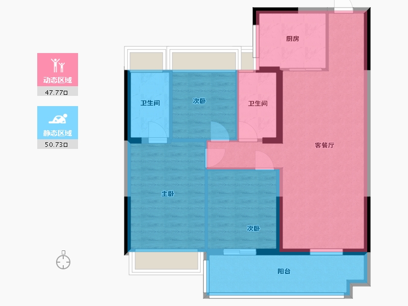 安徽省-淮北市-碧桂园-88.87-户型库-动静分区