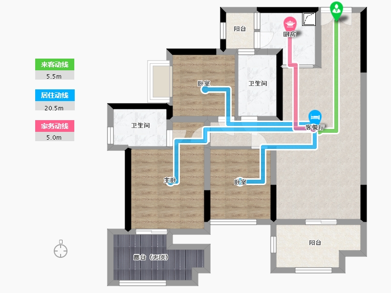 贵州省-遵义市-中建幸福城-88.00-户型库-动静线