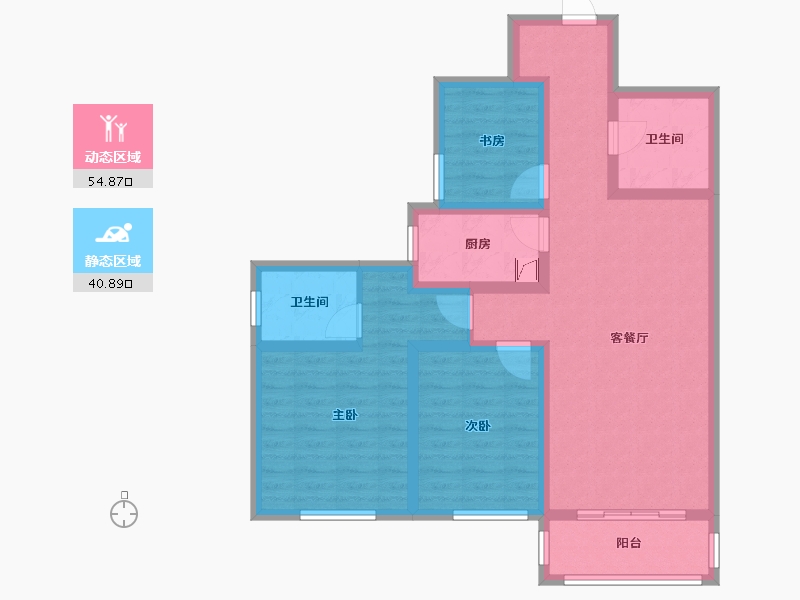 陕西省-宝鸡市-盛世华庄-89.00-户型库-动静分区