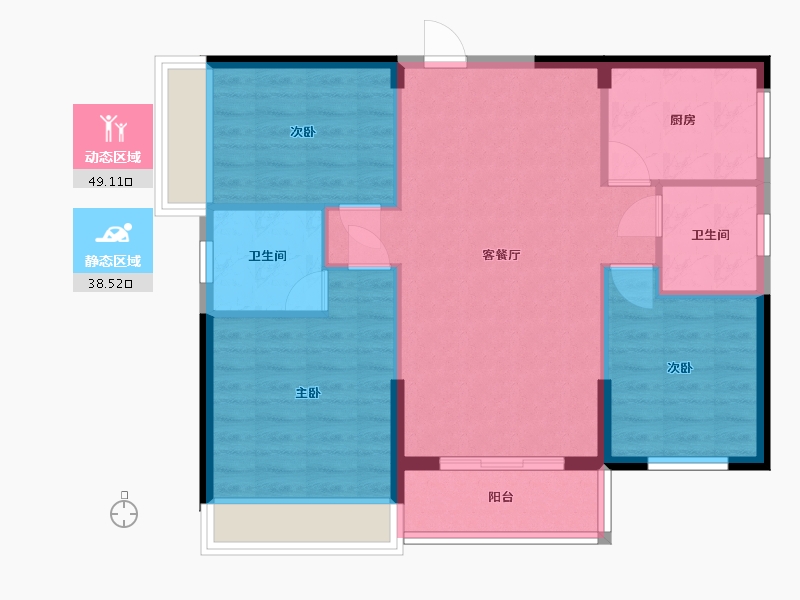 广东省-汕头市-华悦春天-84.00-户型库-动静分区