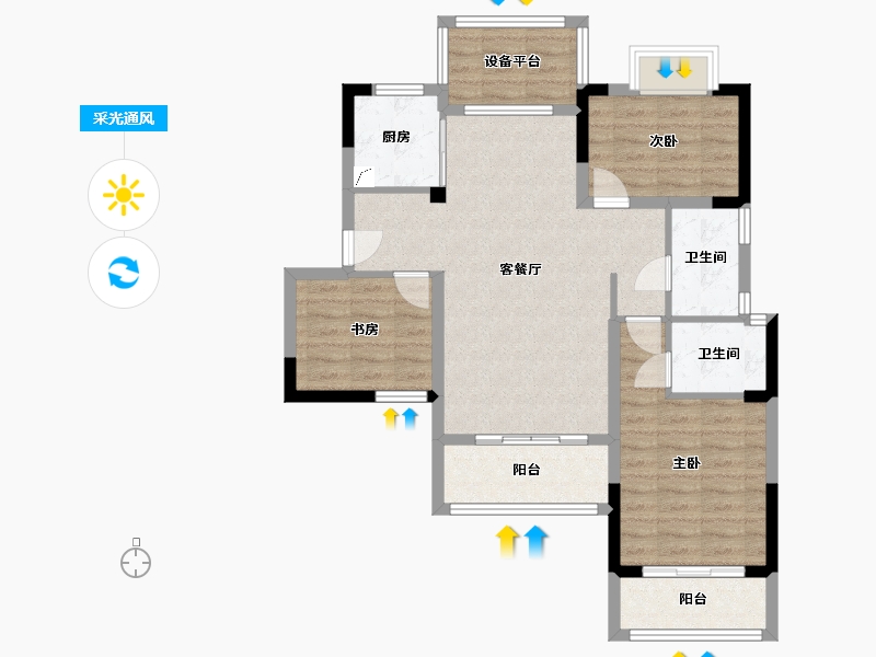 湖北省-十堰市-华西城-98.00-户型库-采光通风