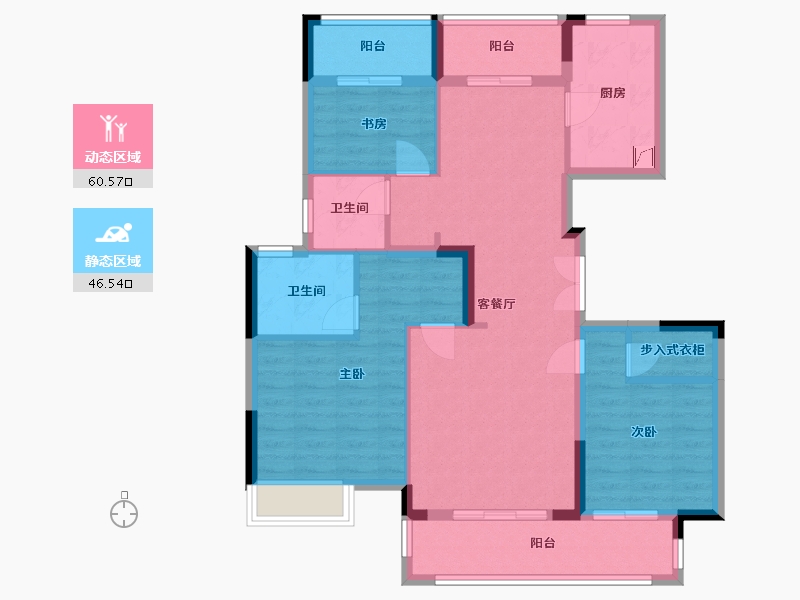 浙江省-绍兴市-映江南-91.00-户型库-动静分区