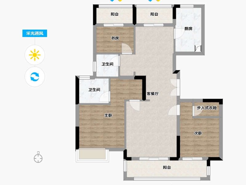 浙江省-绍兴市-映江南-91.00-户型库-采光通风