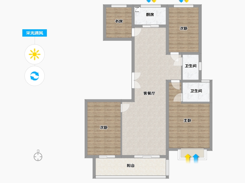 山东省-聊城市-学府世家-120.00-户型库-采光通风