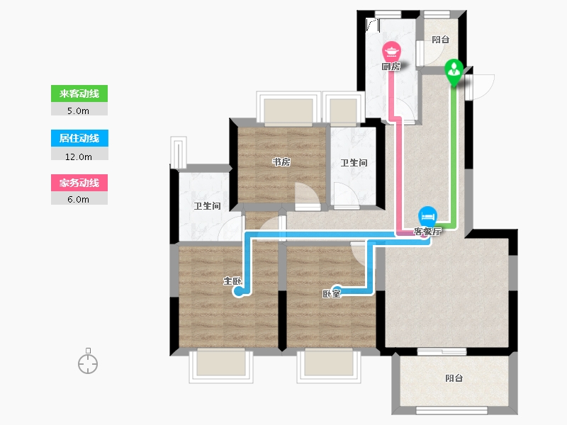 四川省-凉山彝族自治州-锦江公馆-71.02-户型库-动静线