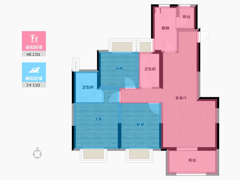 四川省-凉山彝族自治州-锦江公馆-71.02-户型库-动静分区