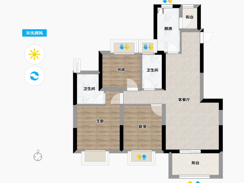 四川省-凉山彝族自治州-锦江公馆-71.02-户型库-采光通风