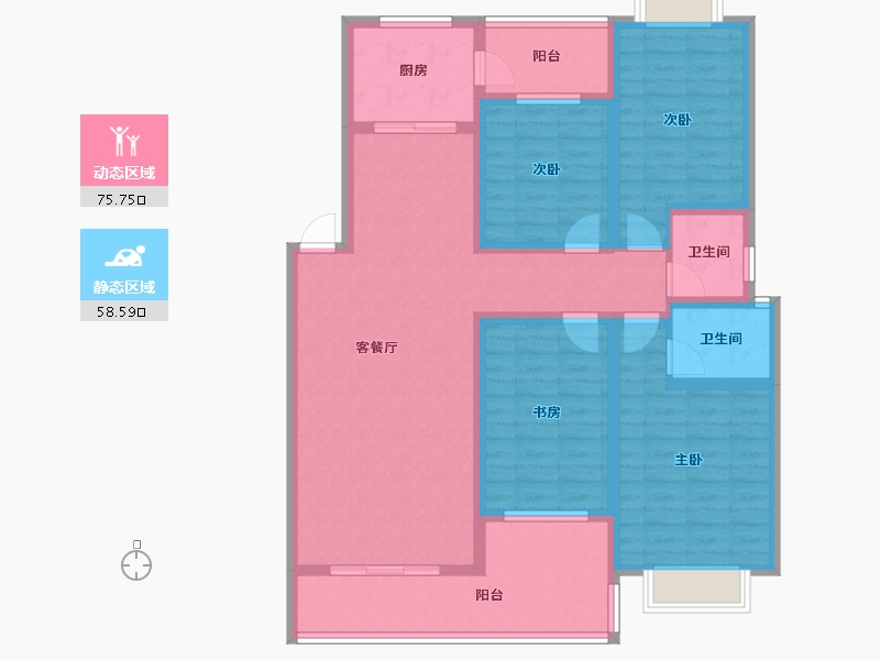 广东省-东莞市-永义大厦-127.00-户型库-动静分区