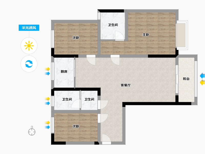 山东省-菏泽市-君子佳园-98.00-户型库-采光通风