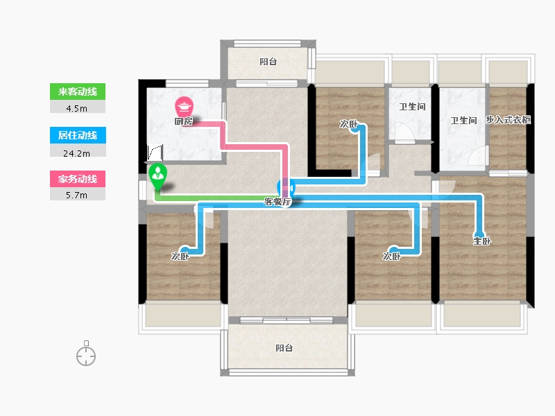 贵州省-黔东南苗族侗族自治州-凯里碧桂园-90.00-户型库-动静线