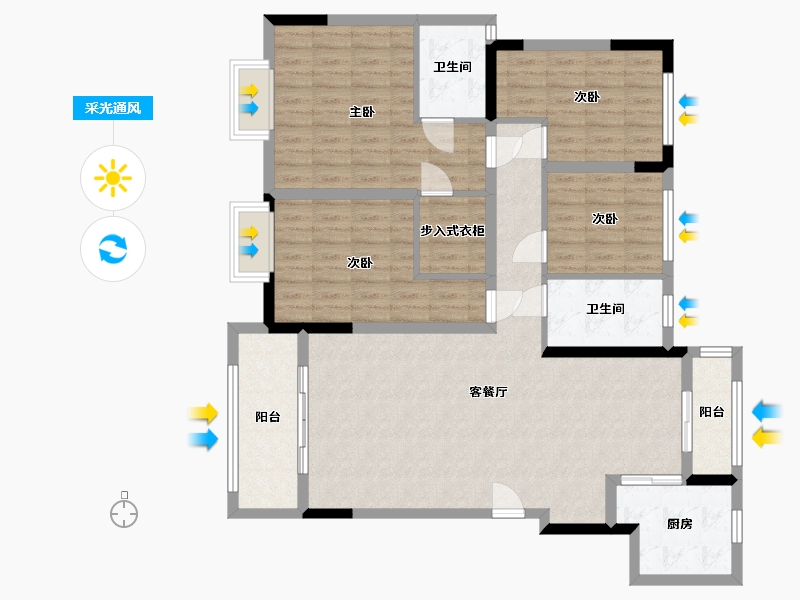 河南省-焦作市-九鼎毓秀-125.00-户型库-采光通风