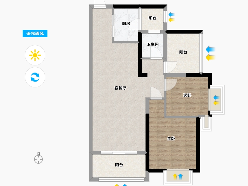 广东省-惠州市-中海凯旋城-79.00-户型库-采光通风