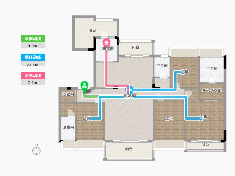 贵州省-贵阳市-碧桂园贵安1号-176.00-户型库-动静线