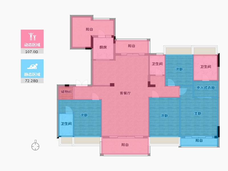 贵州省-贵阳市-碧桂园贵安1号-176.00-户型库-动静分区