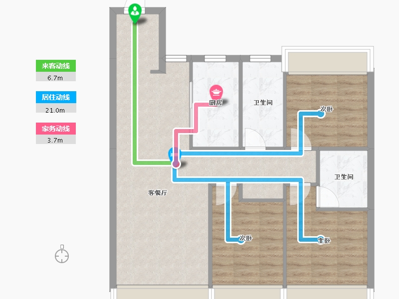 吉林省-长春市-中海·尚学府-105.00-户型库-动静线