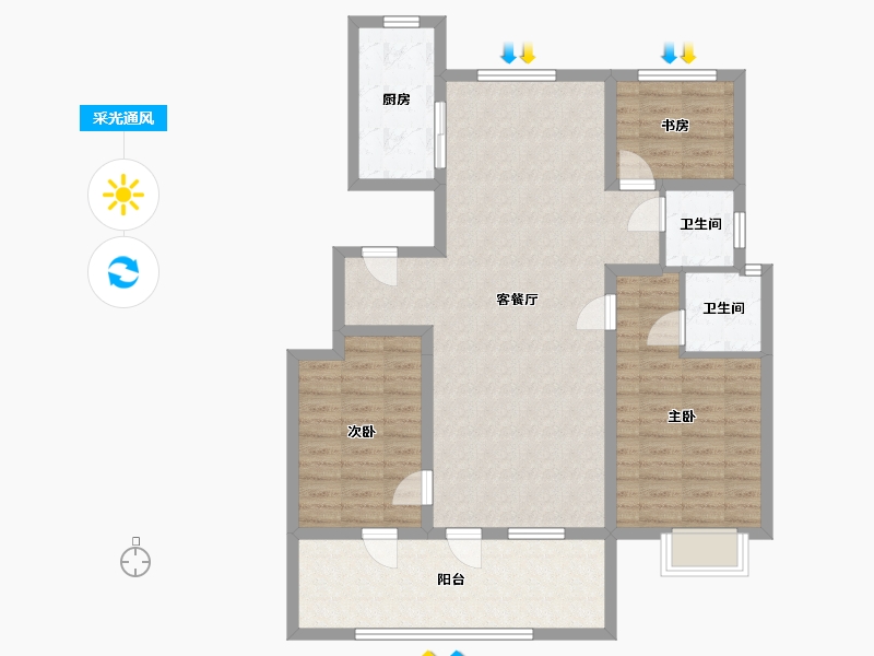 山东省-济宁市-瑞马国风-120.00-户型库-采光通风