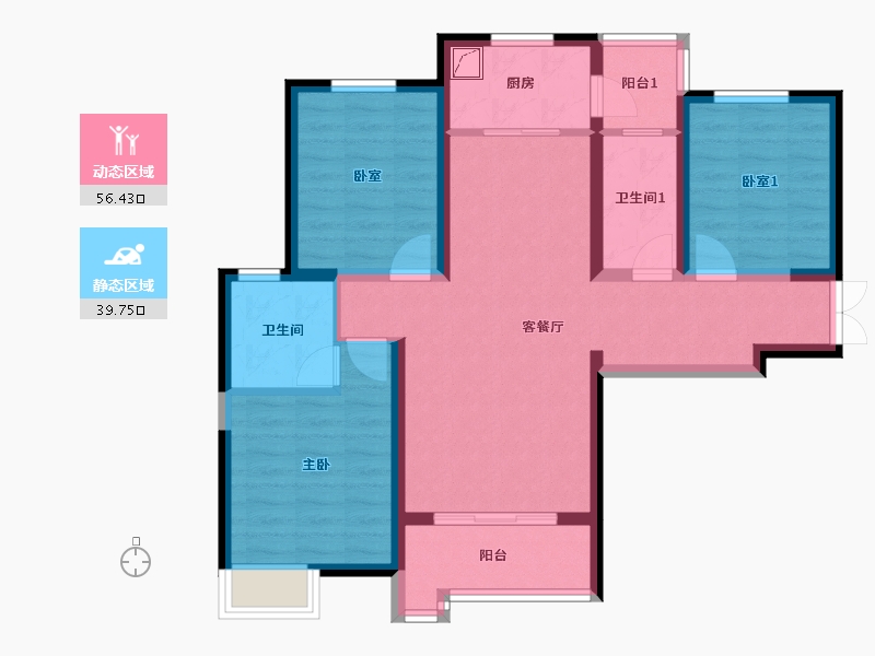 陕西省-西安市-御锦城-98.00-户型库-动静分区