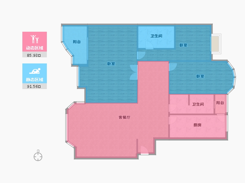 河南省-郑州市-金成阳光世纪-169.00-户型库-动静分区