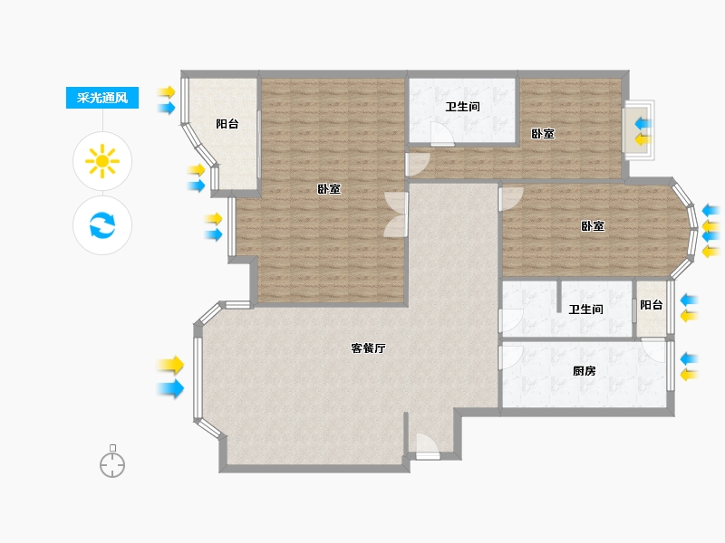 河南省-郑州市-金成阳光世纪-169.00-户型库-采光通风