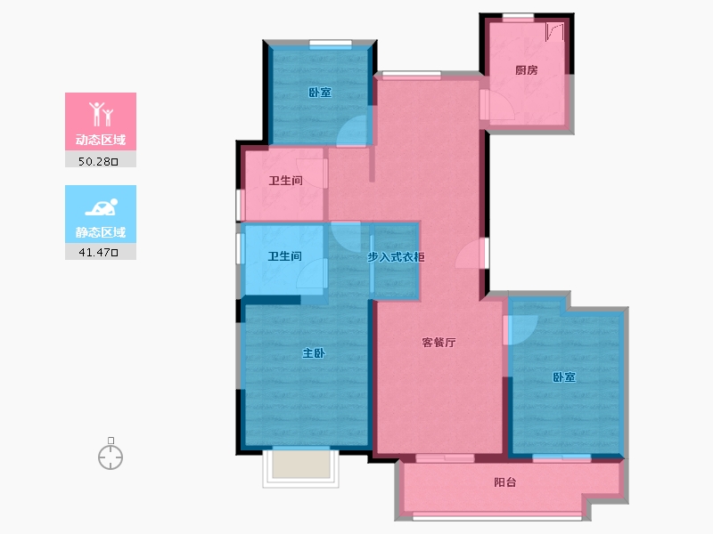 山东省-济南市-杨柳春风小区-92.00-户型库-动静分区