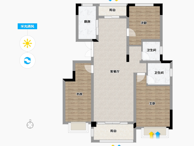 江西省-九江市-明珠花园-101.50-户型库-采光通风