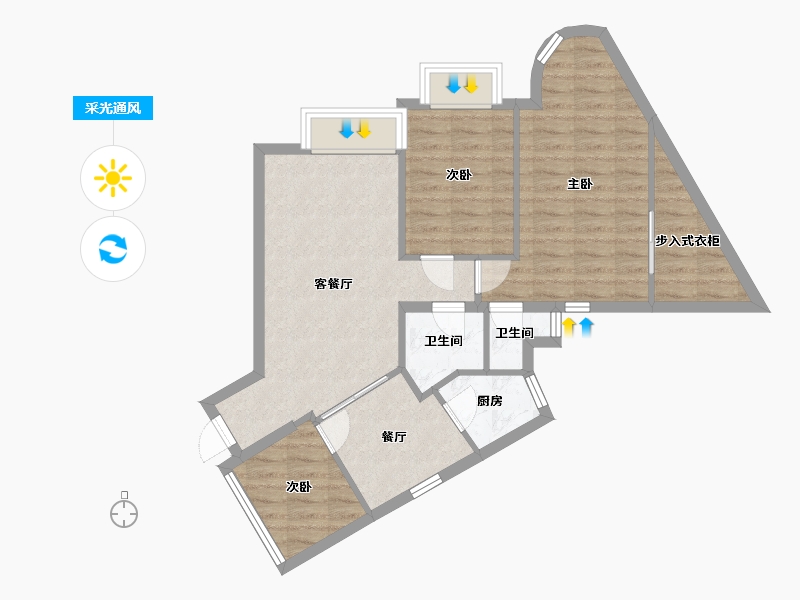 广东省-广州市-巴厘天地·上苑-99.00-户型库-采光通风