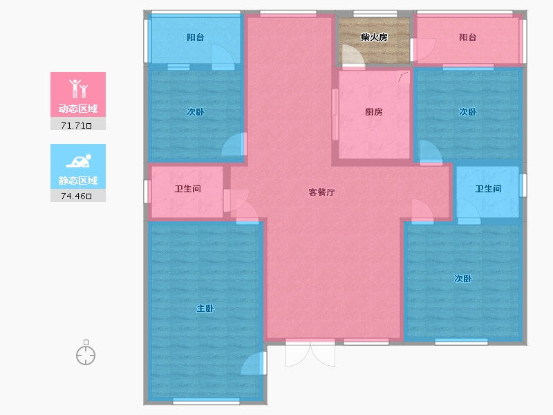 浙江省-湖州市-湖州-153.60-户型库-动静分区