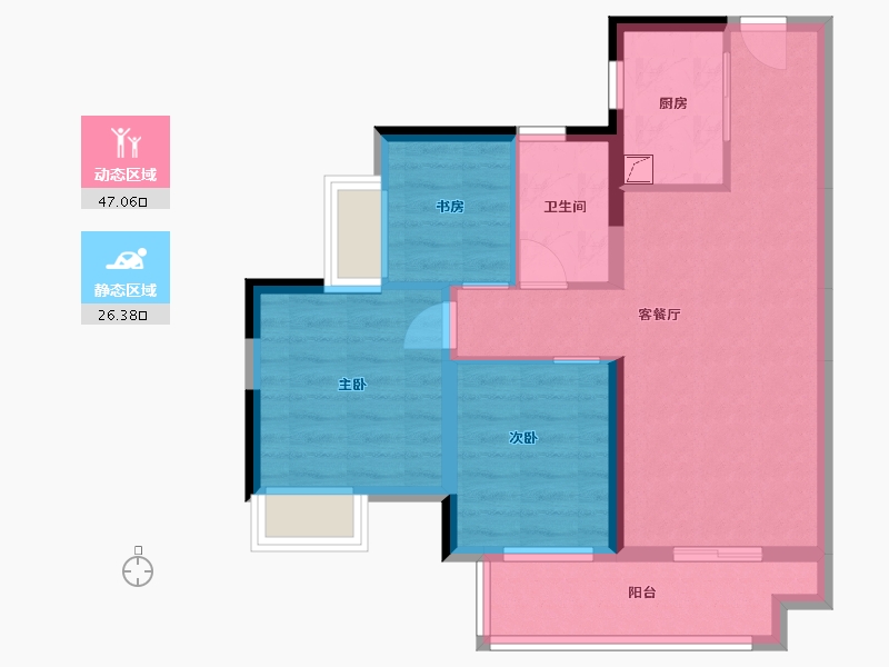 广东省-肇庆市-融创鼎湖府-84.00-户型库-动静分区