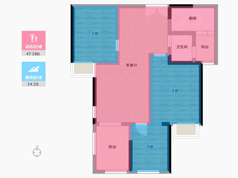 贵州省-遵义市-万豪城-80.00-户型库-动静分区