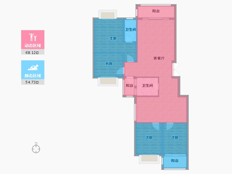 云南省-红河哈尼族彝族自治州-海鸿苑-134.00-户型库-动静分区