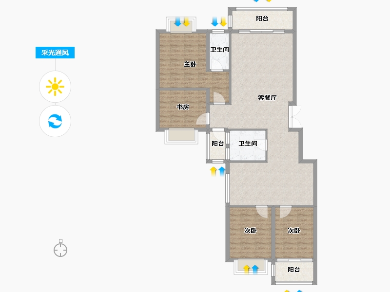 云南省-红河哈尼族彝族自治州-海鸿苑-134.00-户型库-采光通风