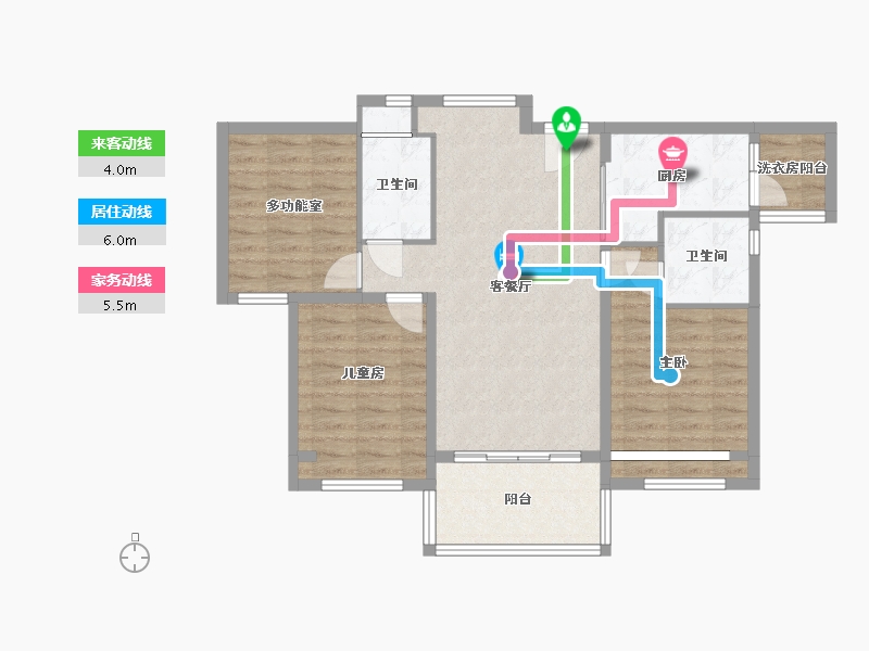 广东省-江门市-滨江天际-84.52-户型库-动静线