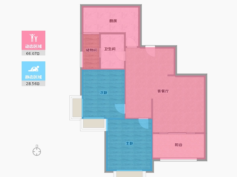 江苏省-苏州市-新城金郡-75.00-户型库-动静分区