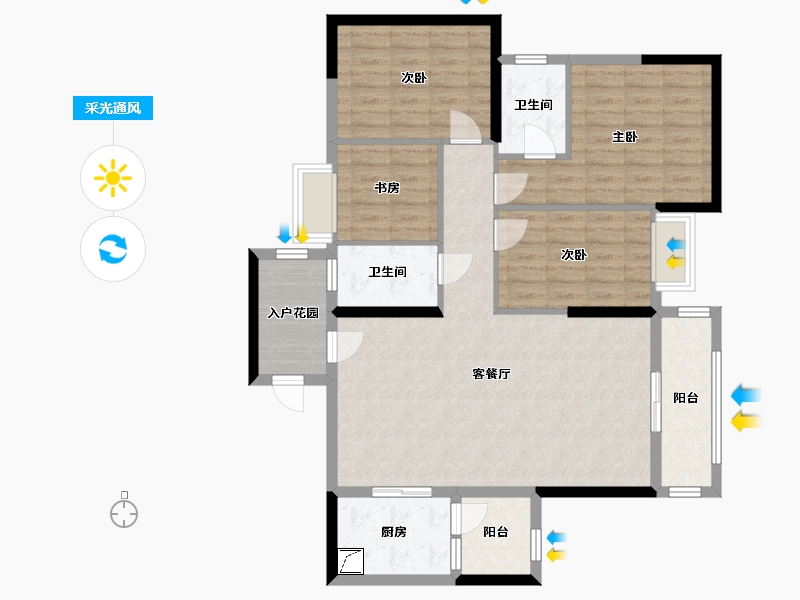 广东省-佛山市-明智雅苑-108.00-户型库-采光通风