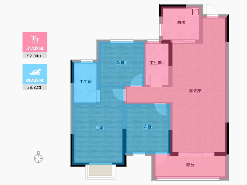 湖北省-宜昌市-春风十里-89.98-户型库-动静分区