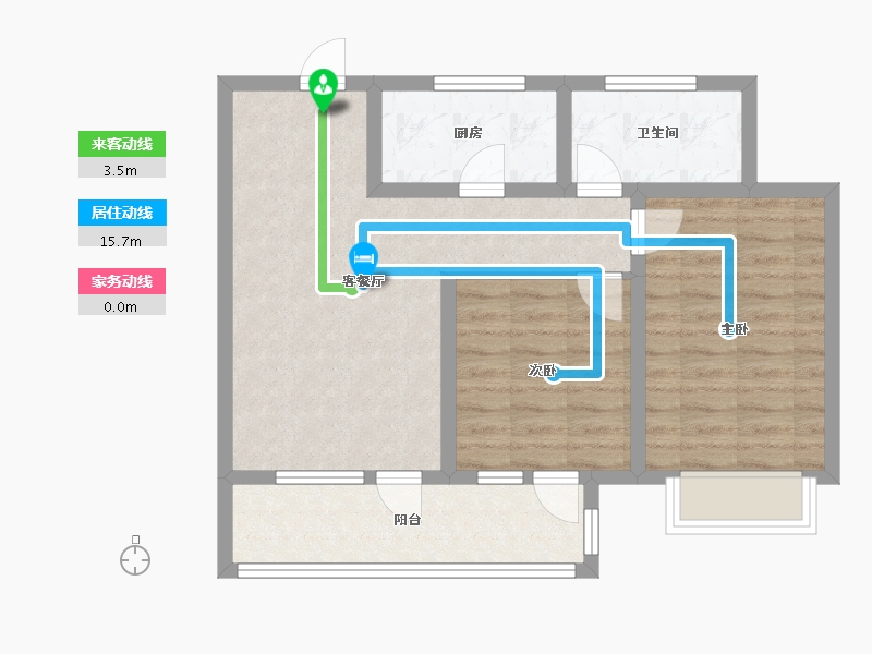 山东省-青岛市-紫悦璟园C1户型建面85㎡-68.00-户型库-动静线