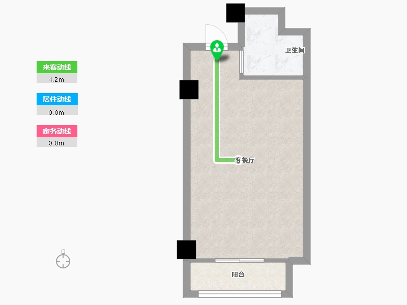 湖南省-长沙市-鑫远悦时代2号楼,2栋A4户型15房42m²-33.98-户型库-动静线