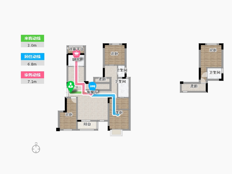 湖南省-长沙市-金辉优步花园8，9，10，11号楼D1133m²-109.22-户型库-动静线