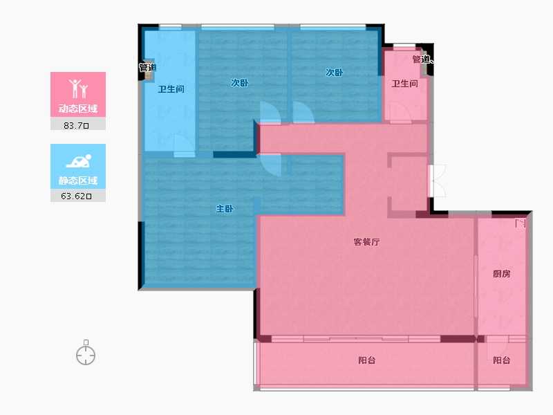 四川省-成都市-中车共享城E户型167m²-134.03-户型库-动静分区