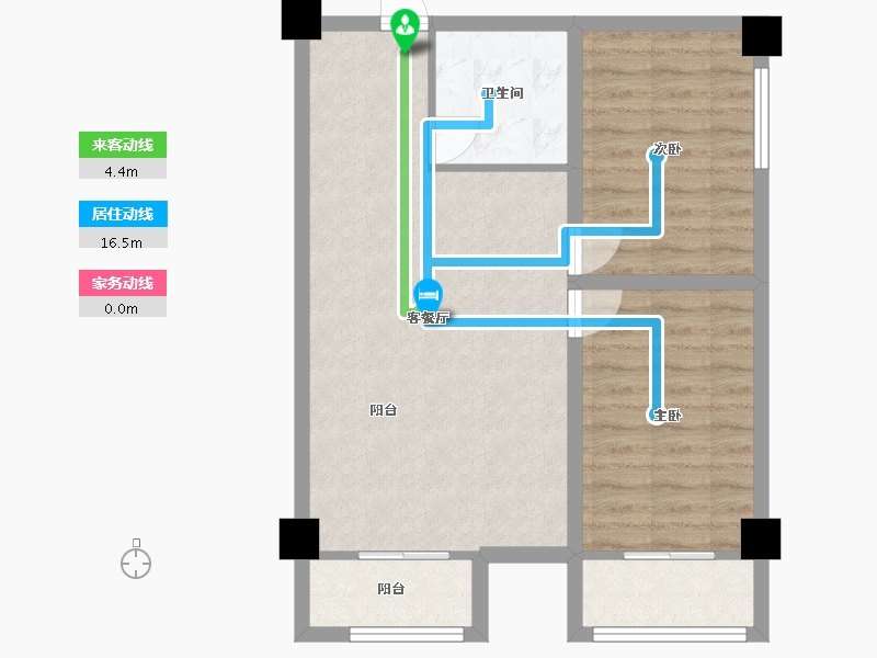 湖南省-长沙市-鑫远悦时代1号楼,1栋A7户型28房82m²-65.69-户型库-动静线