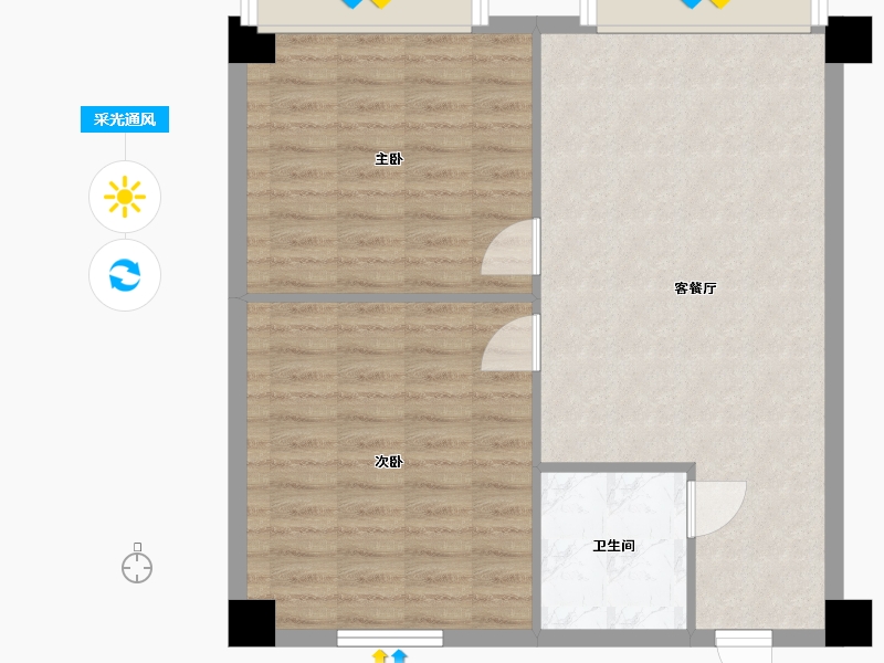 湖南省-长沙市-鑫远悦时代2号楼，2栋A5户型02房86m²-68.79-户型库-采光通风