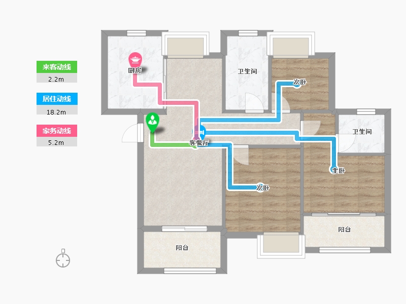 福建省-厦门市-国贸天成94m²-75.20-户型库-动静线