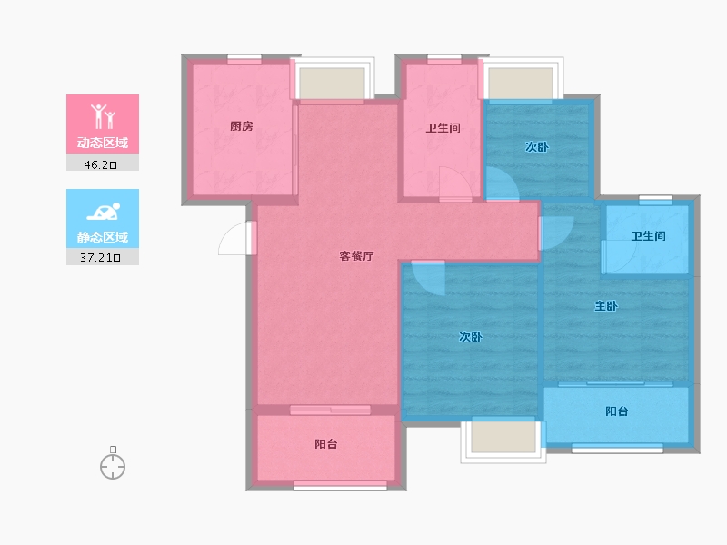 福建省-厦门市-国贸天成94m²-75.20-户型库-动静分区