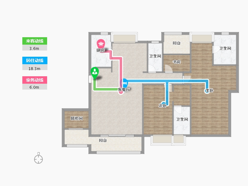 福建省-厦门市-国贸天成182m²-146.67-户型库-动静线