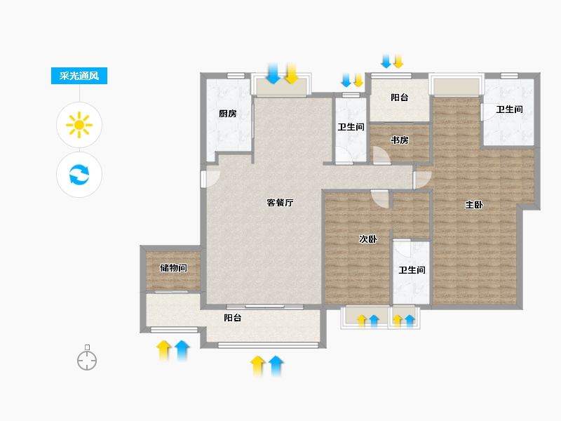 福建省-厦门市-国贸天成182m²-146.67-户型库-采光通风