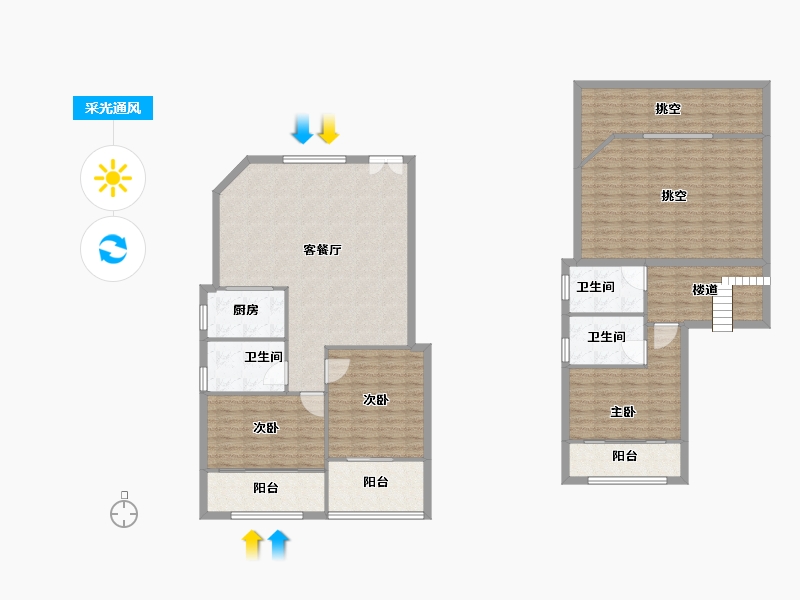 福建省-厦门市-欣盛丰森林海6号楼151m²-159.08-户型库-采光通风