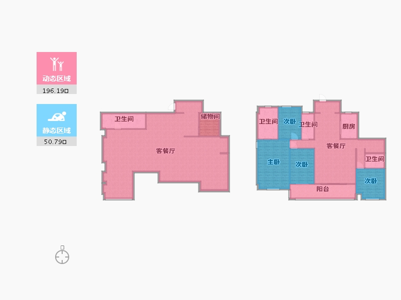 江苏省-苏州市-中交路劲璞玥风华17栋286㎡-227.95-户型库-动静分区