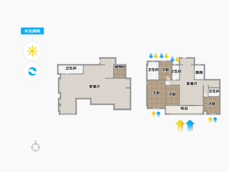 江苏省-苏州市-中交路劲璞玥风华17栋286㎡-227.95-户型库-采光通风