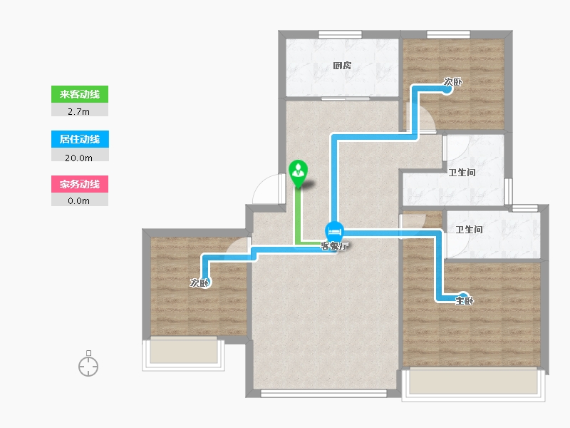 江苏省-苏州市-新澎湃国际社区东区1号楼,东区2号楼112㎡-89.69-户型库-动静线