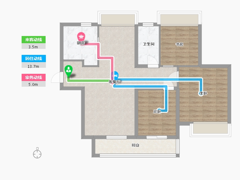 江苏省-苏州市-中交路劲璞玥风华3,4,1,2栋102㎡-81.67-户型库-动静线